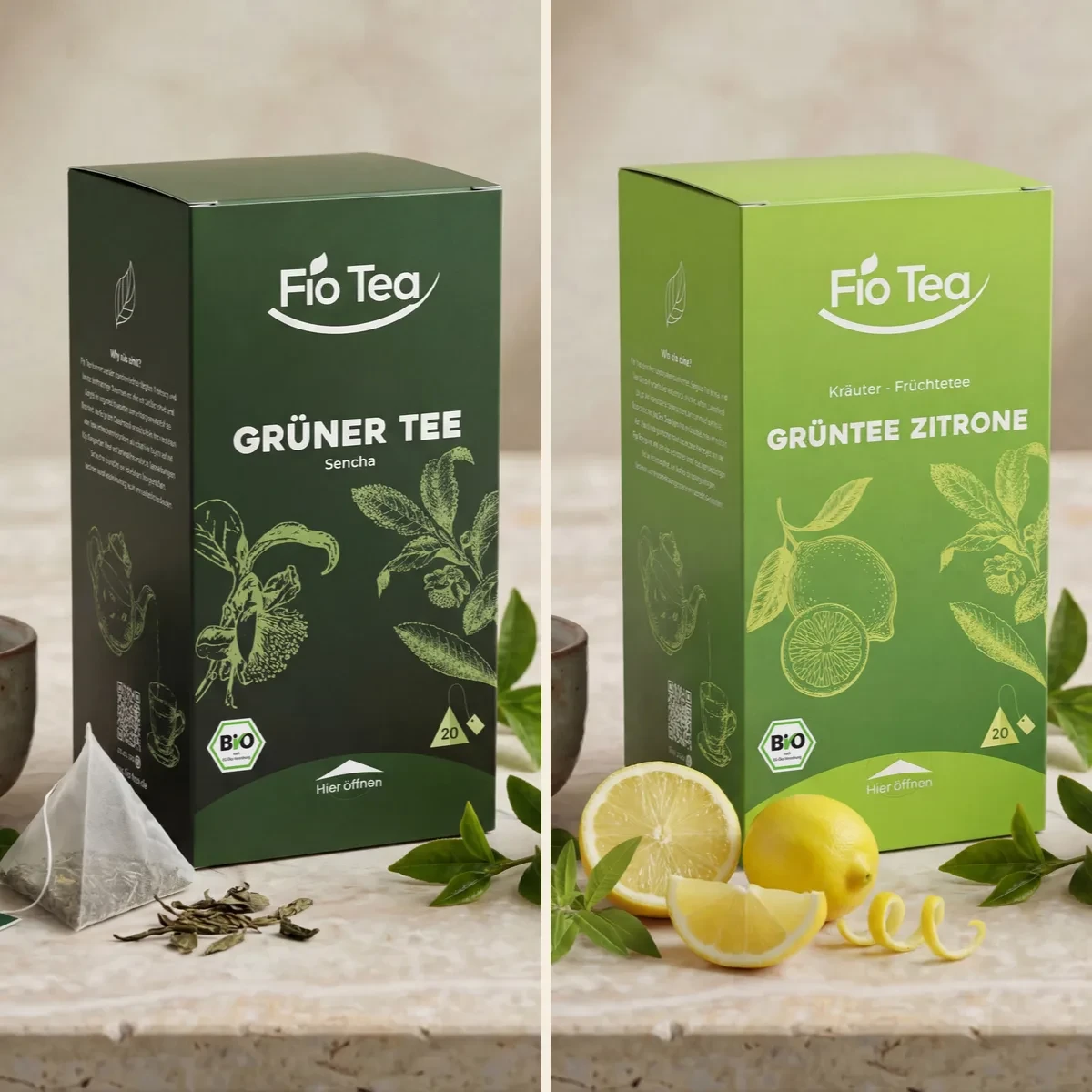 Bio Grüntee Fokus: Frische & Energie Duo