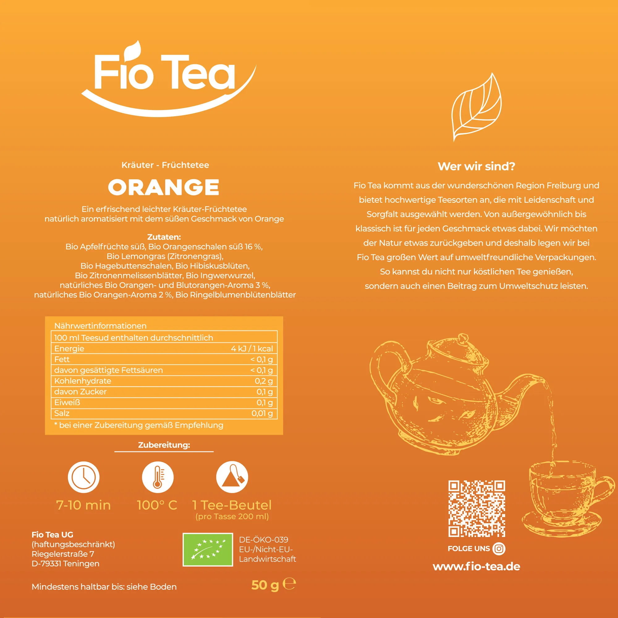 Bio Orange Tee – Bild 5