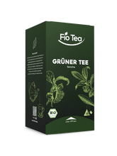Lade das Bild in den Galerie-Viewer, Bio Grüner Tee Sencha aus Deutschland - nachhaltiger klassischer chinesischer Grüntee in kompostierbaren Pyramidenbeuteln von Fio Tea
