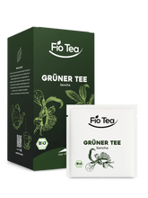 Lade das Bild in den Galerie-Viewer, Kompostierbare Pyramidenbeutel Bio Grüner Tee Sencha - plastikfreie nachhaltige Teeverpackung Fio Tea

