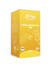 Lade das Bild in den Galerie-Viewer, Bio Kamillenblüten Tee aus der Region Freiburg - nachhaltiger beruhigender Entspannungstee in kompostierbaren Pyramidenbeuteln von Fio Tea
