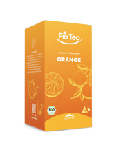 Lade das Bild in den Galerie-Viewer, Bio Orange Tee aus Südbaden - nachhaltiger erfrischender Zitrus-Früchtetee in kompostierbaren Pyramidenbeuteln von Fio Tea
